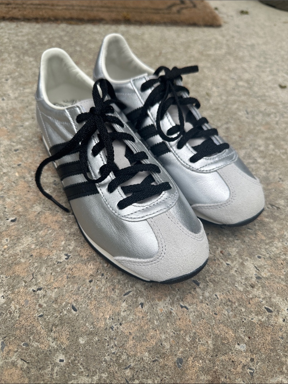 adidas Silver and Black Women's Athletic Sneakers